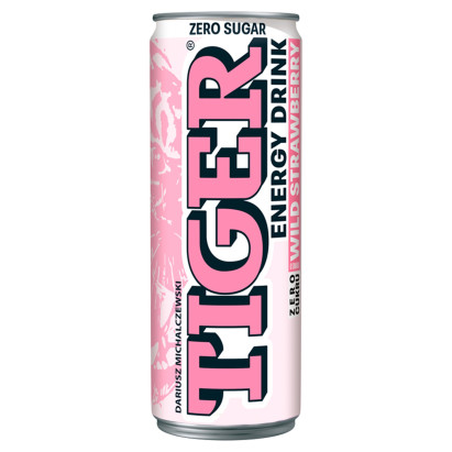 Tiger Zero Sugar Gazowany napój energetyzujący o smaku Wild Strawberry 250 ml
