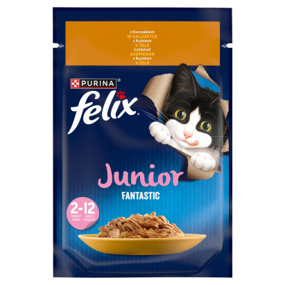 Felix Fantastic Junior Karma dla kociąt kurczak w galaretce 85 g