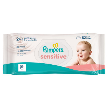 CHUSTECZKI NAWILŻAJĄCE PAMPERS 52SZT SENSITIVE