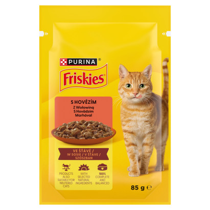 Friskies Karma dla dorosłych kotów w sosie z wołowiną 85 g