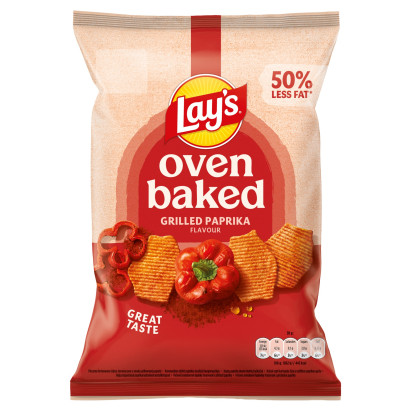 Lay's Oven Baked Pieczone formowane chipsy ziemniaczane o smaku grillowanej papryki 110 g