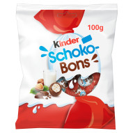 Kinder Schoko-Bons Czekoladki z mlecznej czekolady z nadzieniem mlecznym i orzechami laskowymi 100 g