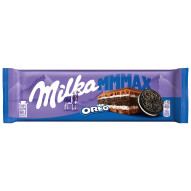 Milka Mmmax Oreo Herbatniki kakaowe i nadzienie mleczne o smaku waniliowym 300 g