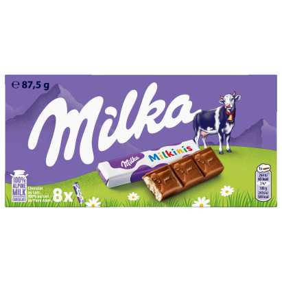 Milka Czekolada mleczna z mleka alpejskiego z nadzieniem mlecznym 87,5 g (8 sztuk)