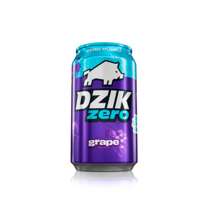 Dzik Zero Gazowany napój o smaku winogrona bez cukru 330 ml
