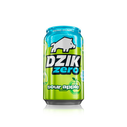 Dzik Zero Gazowany napój o smaku kwaśnego jabłka bez cukru 330 ml