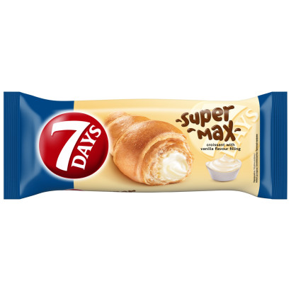 7Days Super Max rogalik z ciasta francuskiego z nadzieniem o smaku waniliowym - 60 g