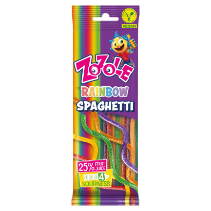 Zozole Rainbow Spaghetti Tęczowe żelki o smaku owocowym super kwaśne 75 g