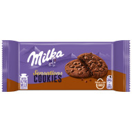 Milka Sensations Cookies, ciastka kakaowe z miękkim środkiem i kawałkami mlecznej czekolady - 156 g