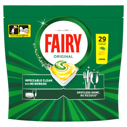 Fairy Original Tabletki Do Zmywarki, Cytryna, 29 Kapsułki