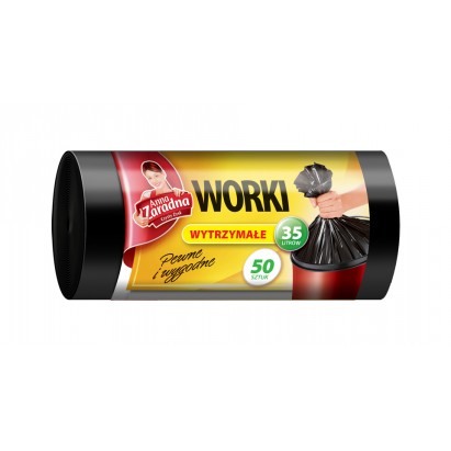 AZ WORKI NA ŚMIECI WYTRZYMAŁE HDPE 35L 50SZT. CZARNE