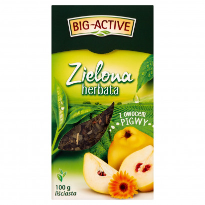 Big-Active Zielona herbata liściasta z owocem pigwy 100 g