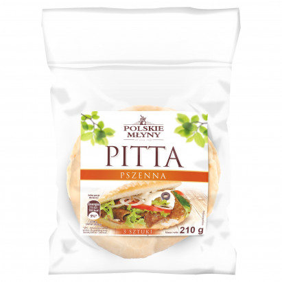 Polskie Młyny Pitta pszenna 210 g (3 sztuki)