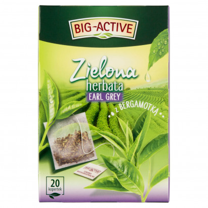 Big-Active Zielona herbata earl grey z bergamotką 30 g (20 x 1,5 g)