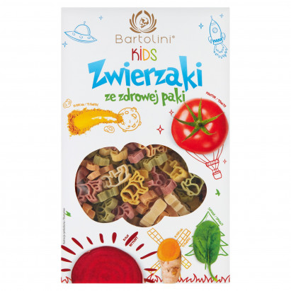 Bartolini Kids Makaron pszenny 5-smakowy zwierzaki 250 g