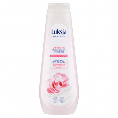 Luksja Creamy & Soft Kremowy płyn do kąpieli wygładzające róża i proteiny mleka 900 ml