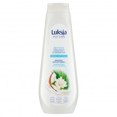 Luksja Silk Care Kremowy płyn do kąpieli orzeźwiające kokos i gardenia 900 ml