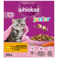 Whiskas Junior Sucha karma dla kociąt z pysznym kurczakiem 800 g